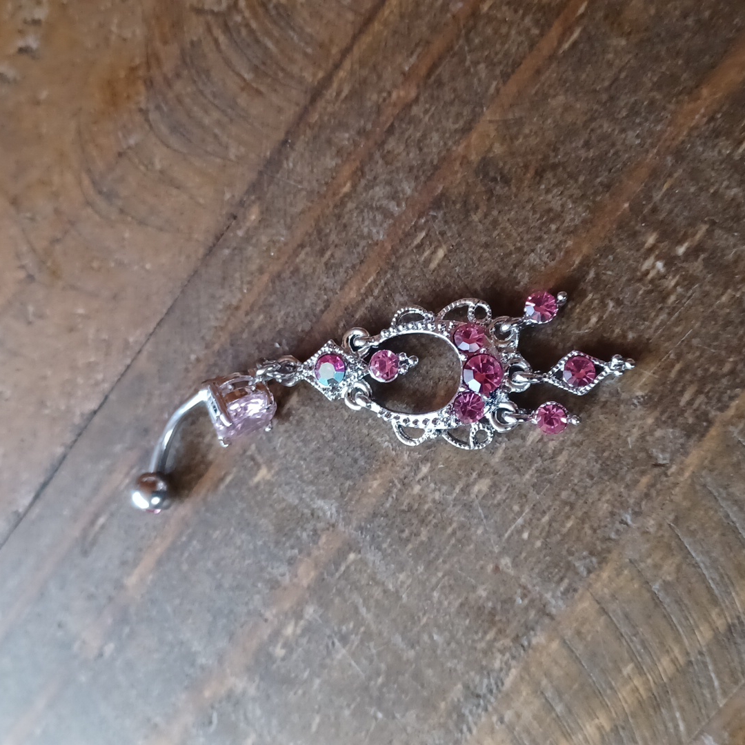 Pink Dangle Belly Ring
